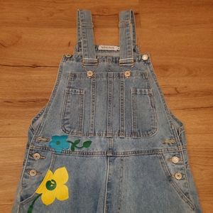 Unique Denim Overalls - Flowers